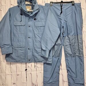 Cabelas Gore-Tex Rain Set Blue Men M‎ Waterproof Nylon Heavyweight Materials